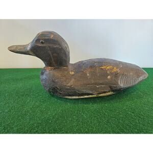 Beautiful vintage duck decoy Carved bluebill hen
